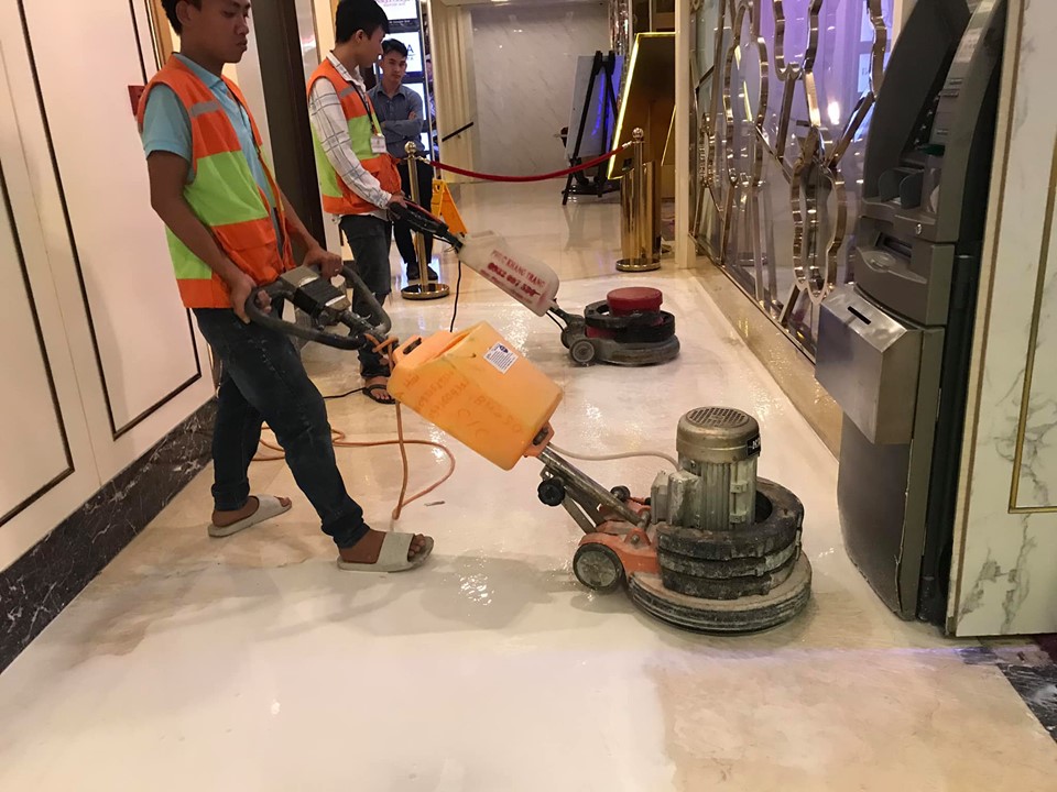 Dịch vụ đánh bóng sàn đá granit marble mài bê tông Nha Trang